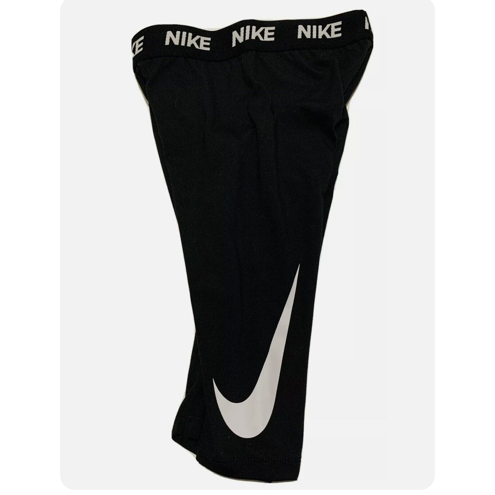 NIKE Girls M 5-6 yrs Medium Yoga Run Athletic Capri Cropped Leggings Pants Black